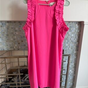 Lilly Pulitzer Hot Pink Dress with Ruffle Accents